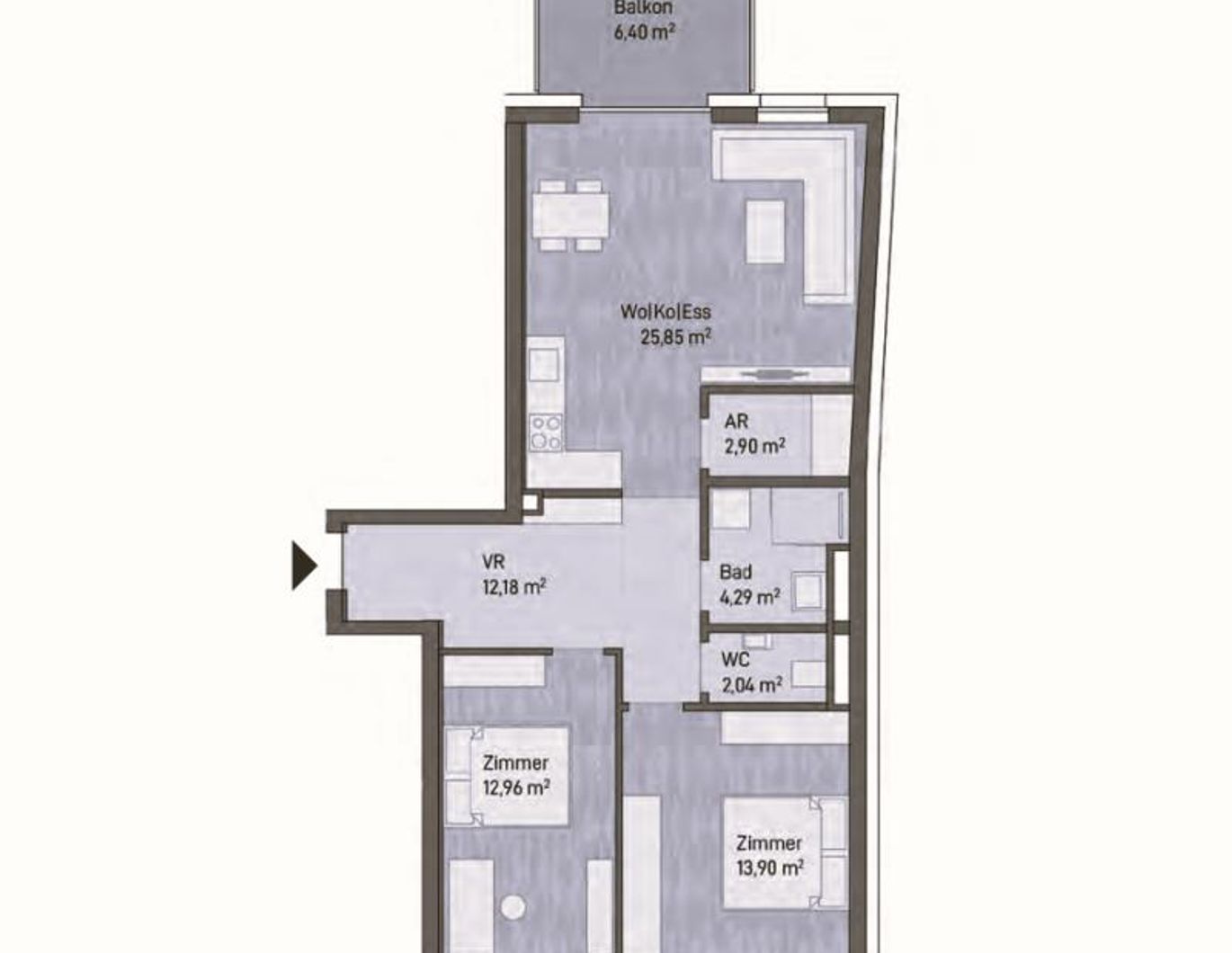Neubauprojekt: Exklusive Eigentumswohnung (74m²) mit Balkon in Graz, Gries!