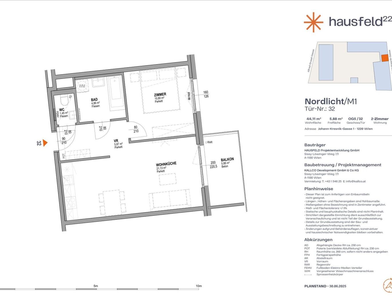 Unbefristete Neubau-Mietwohnung im Oberen Hausfeld | Termin online buchen: www.hausfeld22.at/nordlicht