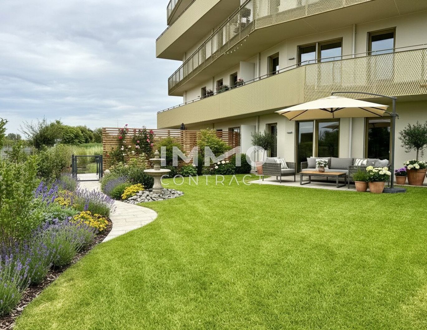 Neubau-Gartenwohnung: 3 Zimmer mit großer Terrasse & viel Grün