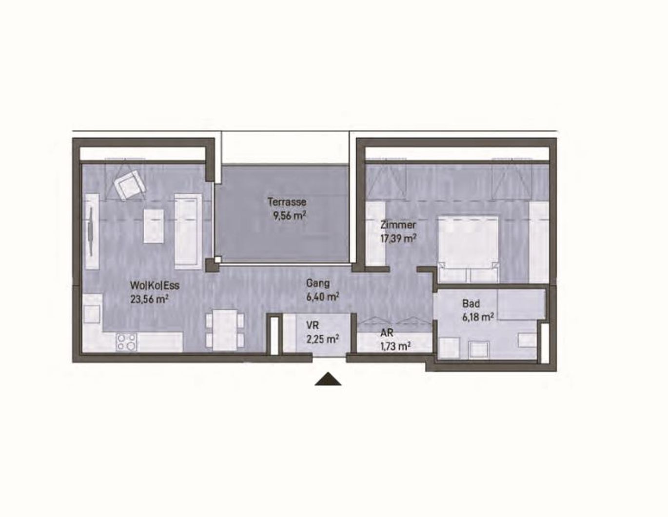 Neubauprojekt: Exklusive Penthouse-Eigentumswohnung (57m²) mit Terrasse in Graz, Gries!