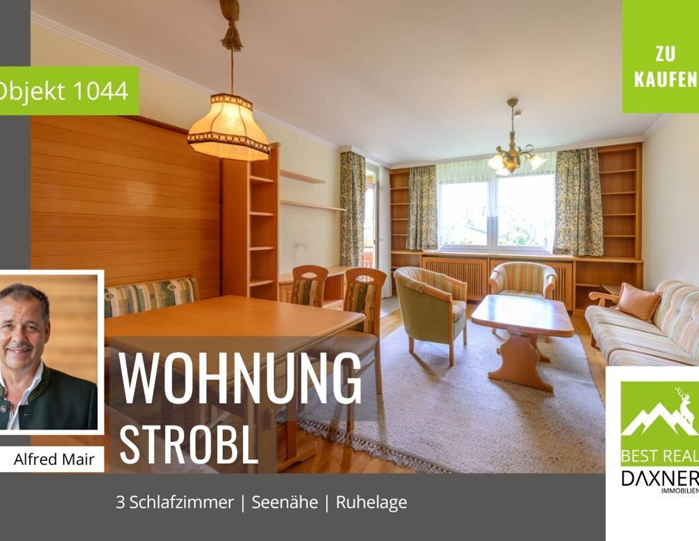 Geräumige 4-Zimmer-Wohnung in ruhiger Grünlage - nur 2 Gehminuten zum Wolfgangsee