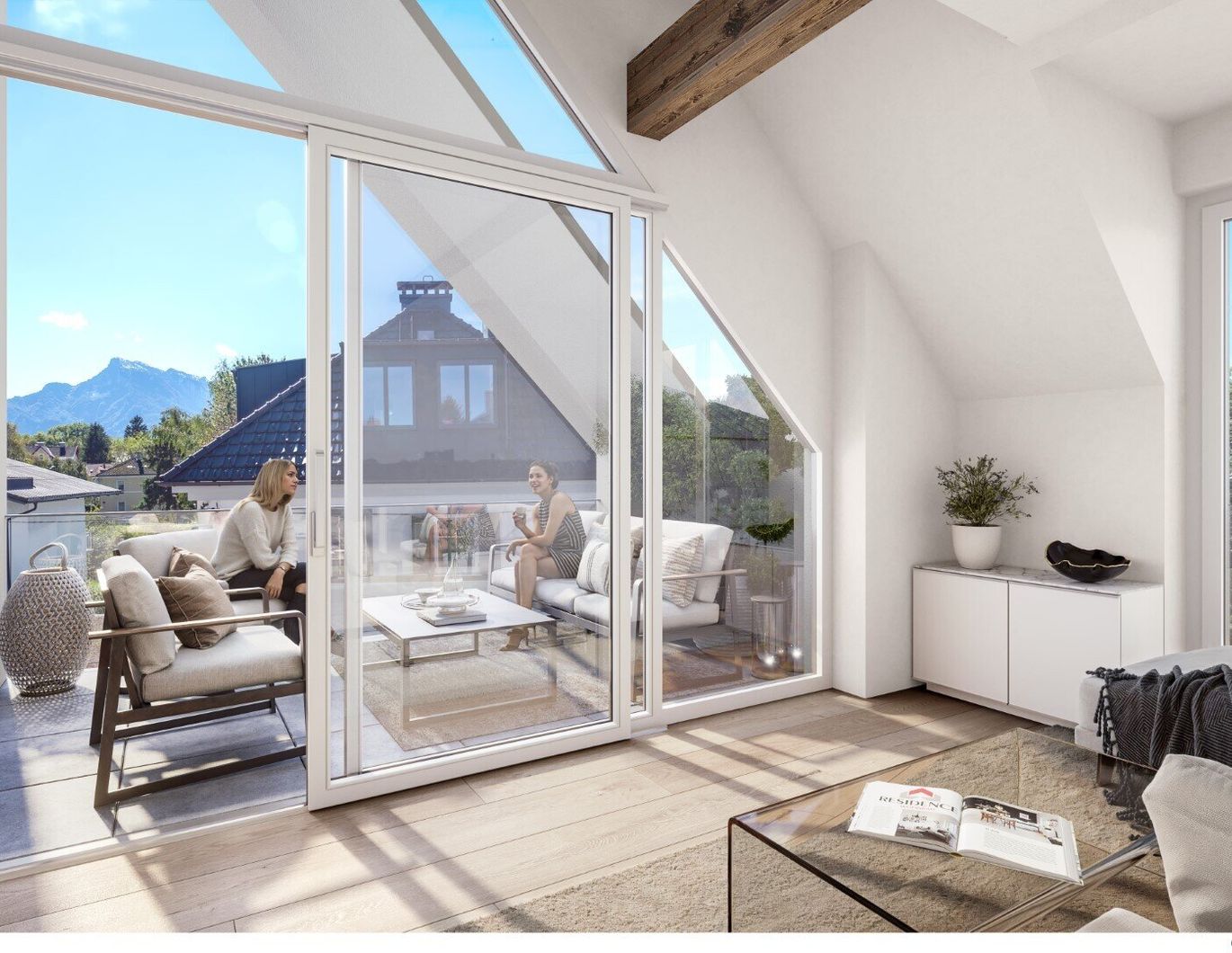 Maxglan: Dachgeschoss-Maisonette mit Galerie und Westterrasse an der Alm