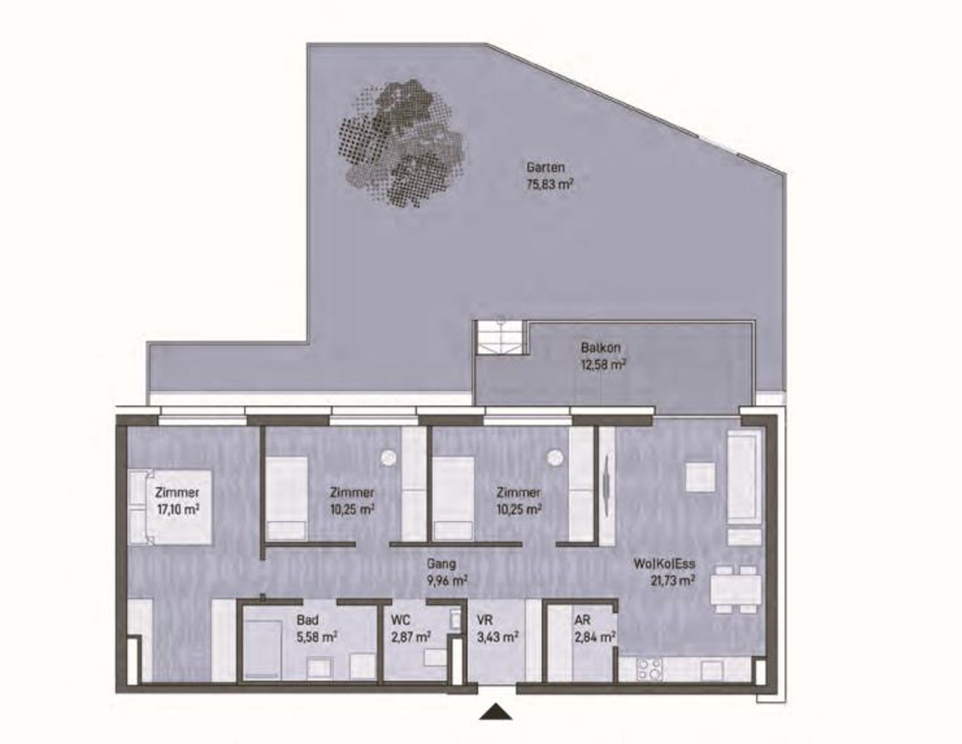 Neubauprojekt: Exklusive Eigentumswohnung (84m²) mit Terrasse und Eigengarten in Graz, Gries!