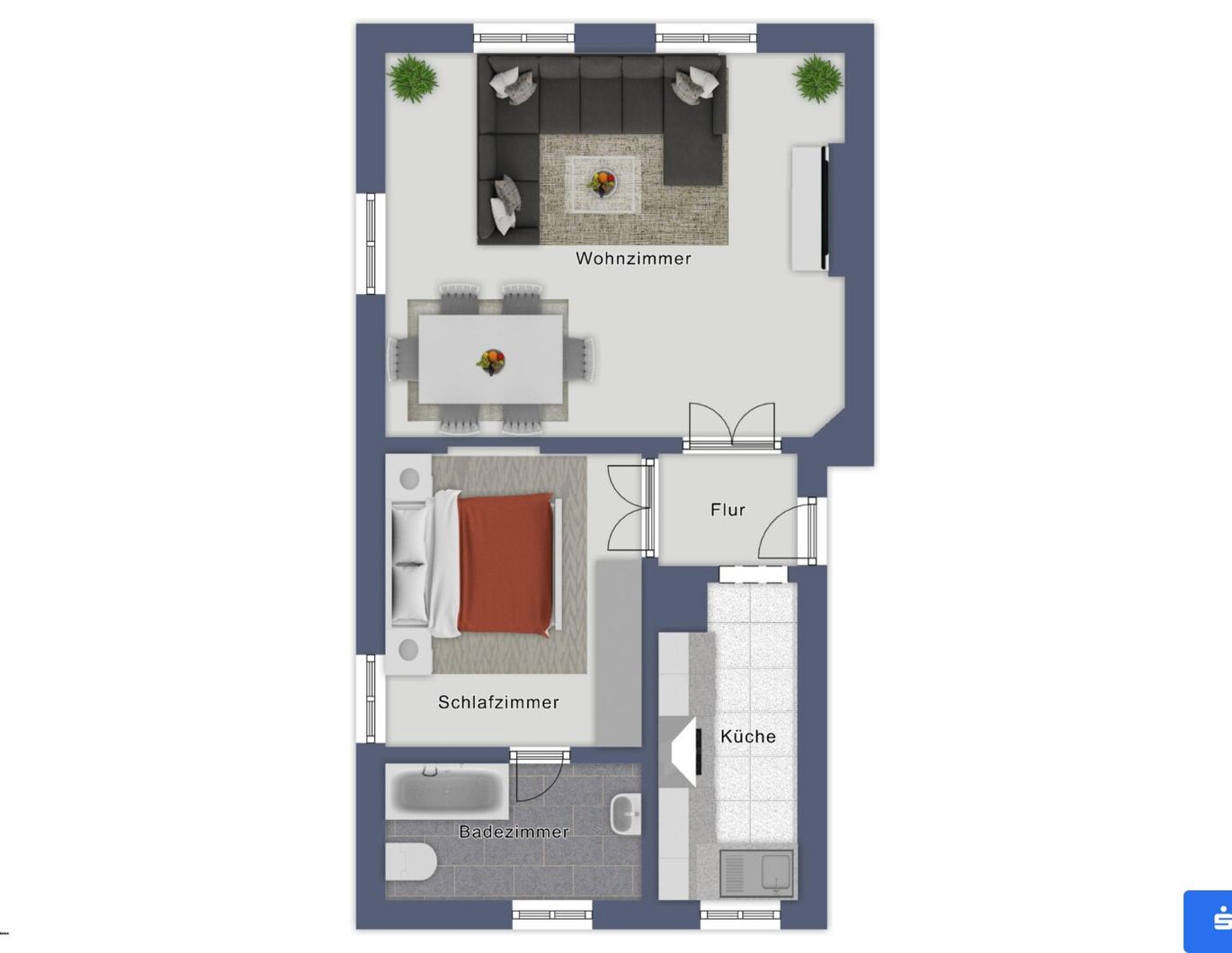 2-Zimmer-Wohnung in Kirchbach