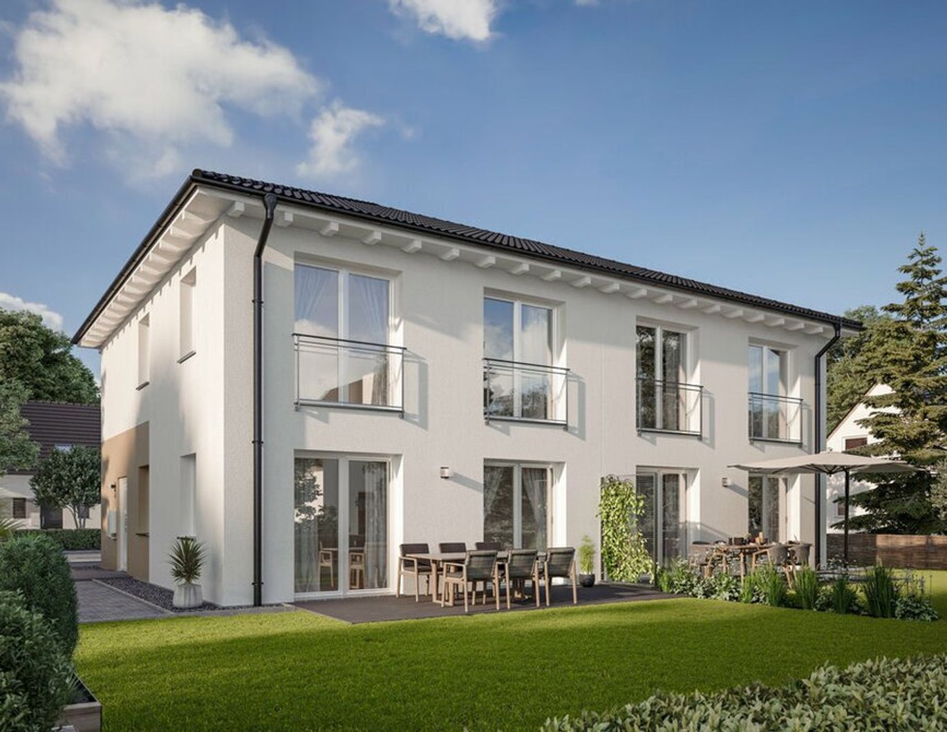 Traumhaftes Doppelhaus in Götzis - Erstbezug mit Garten, Terrasse & modernster Ausstattung für 672.725 €! mit min. 135.000 Wohnbauförderung ( Haus A Links)