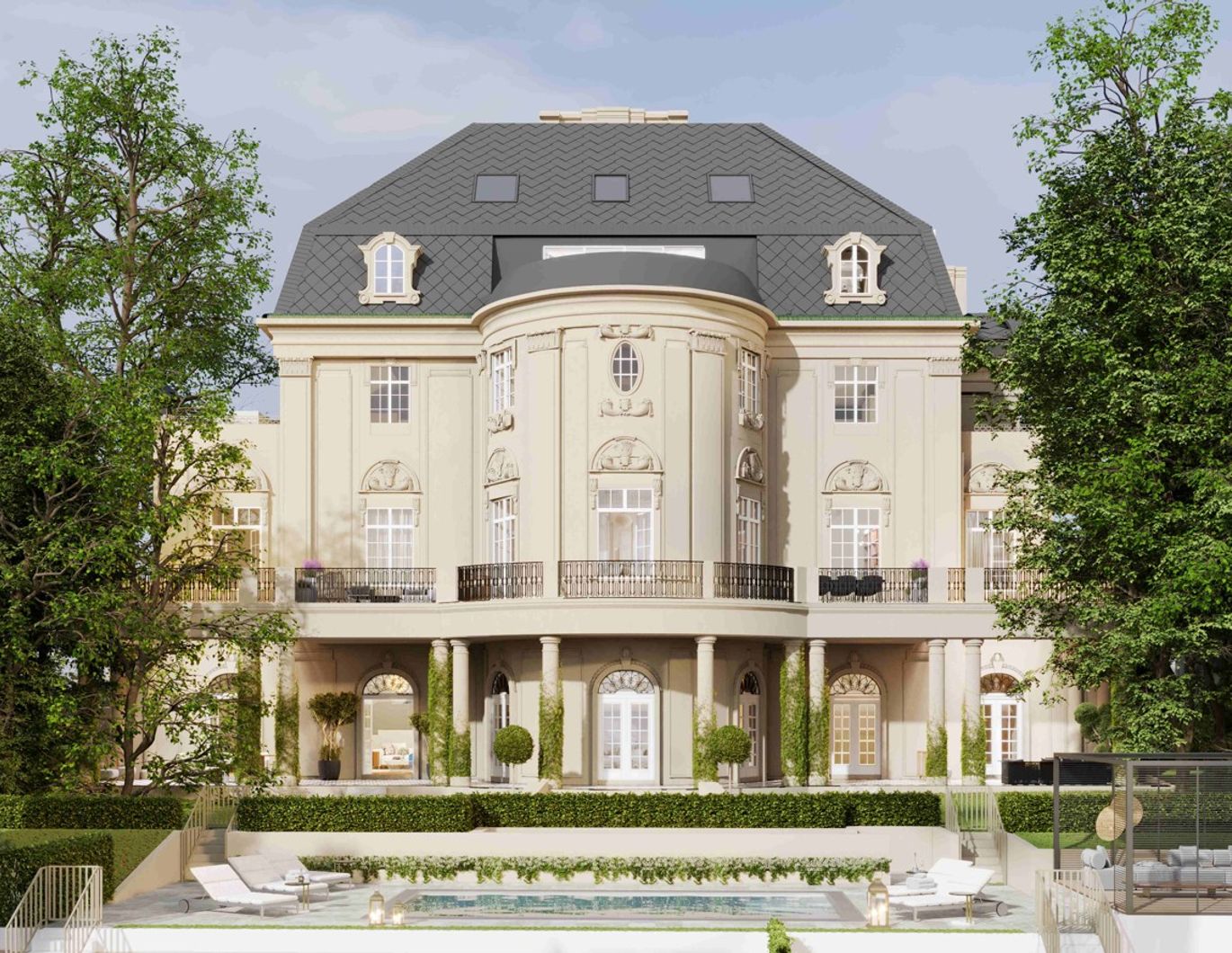 Palais & Villa: Ganze Etage inkl. Pool - Ein Wohnjuwel der Extraklasse: Wo architektonisches Erbe auf modernen Luxus trifft