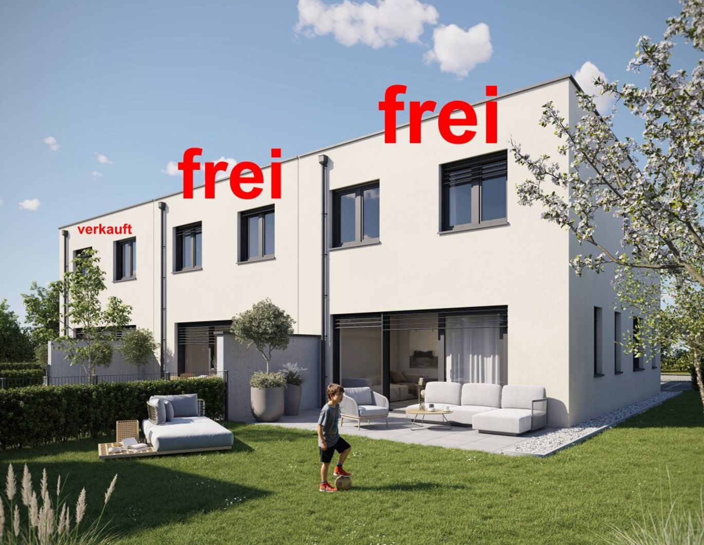 The Oasis! Wunderschönes Eckreihenhaus in Ödt, nahe dem Badesee: 5 Zimmer, Terrasse, Eigengarten, belagsfertig.