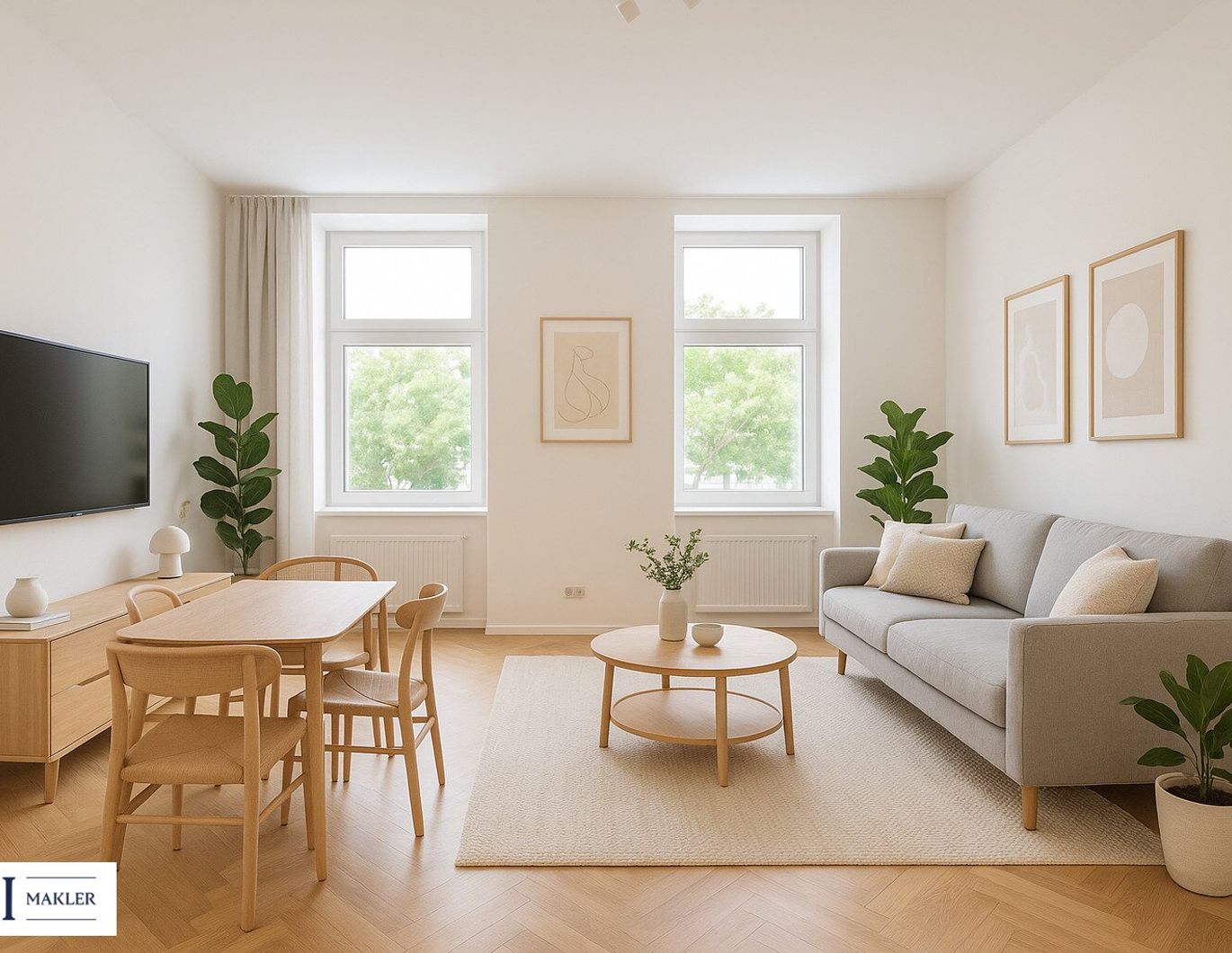 Elegante 3-Zimmer-Wohnung mit Parkblick - Erstbezug im revitalisierten Altbau