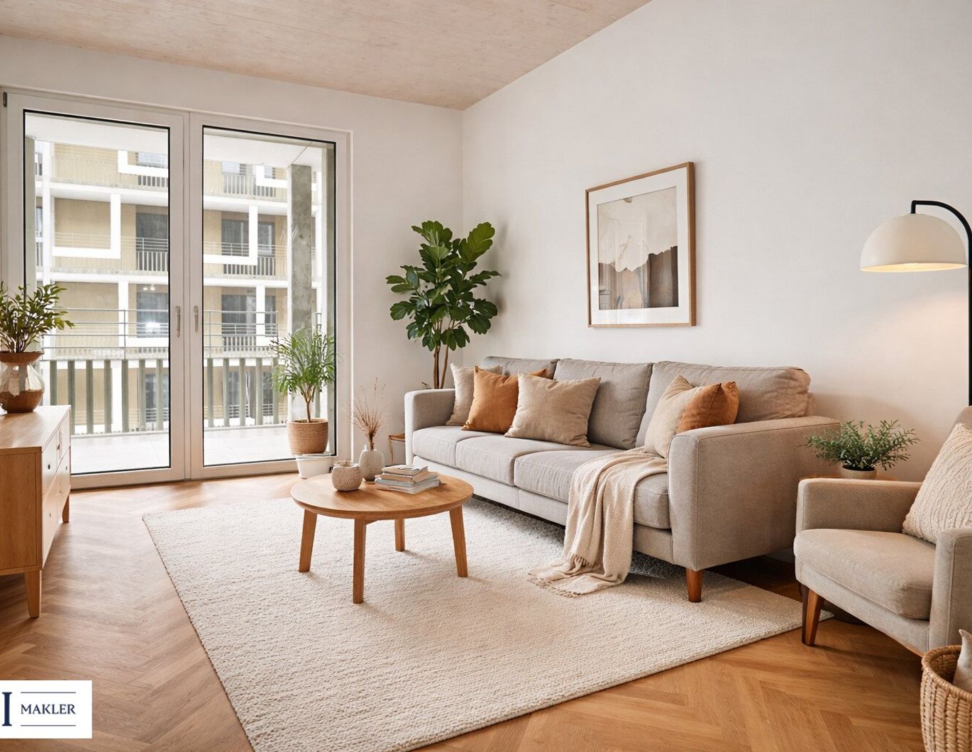 Stilvolles Wohnen mit Balkon über den Dächern der Stadt