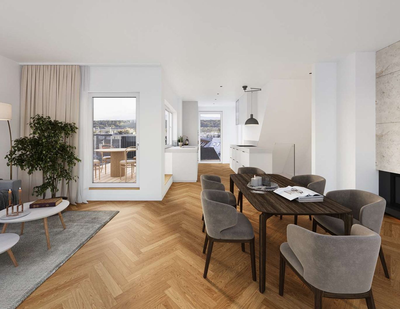 3-Zimmer Dachgeschosswohnung inkl. Loggia, Terrasse und hellem Wohn-Essbereich