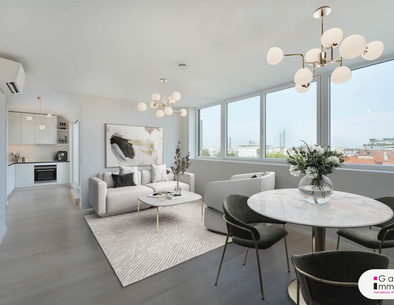 VIDEO: 360°-Ausblick auf Wien: Hochwertige 2-Zimmer-Wohnung mit Klima plus 2 private Dachterrassen!