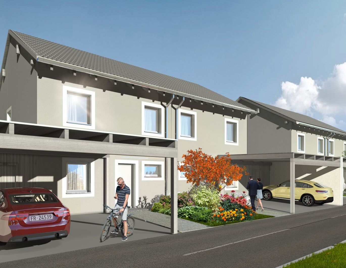 Doppelhaushälfte in Alkoven mit Doppelcarport