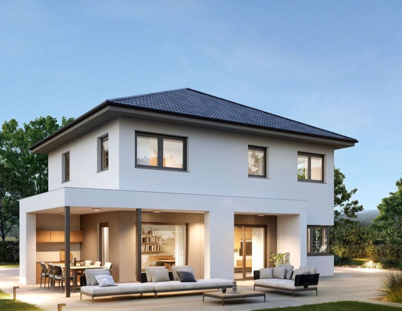 TOP Immobilie ! Neubau Erstbezug ! Modernes Familienhaus in schöner Siedlungslage !