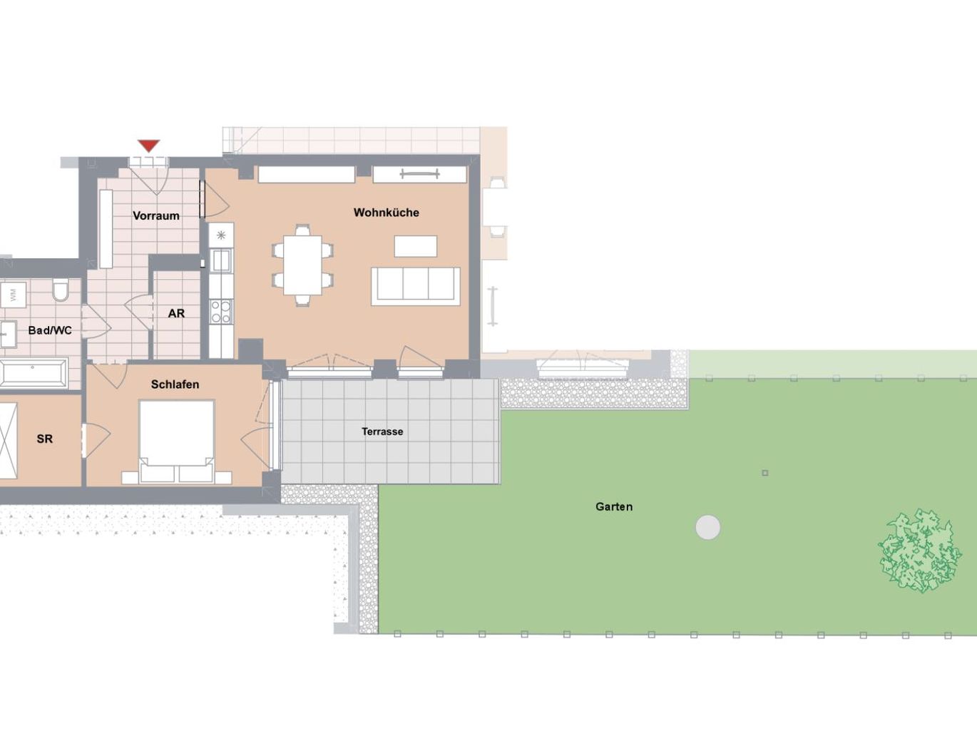 BAUBEGINN ERFOLGT! 2-Zimmer-Neubau-Gartenwohnung im Einfamilienhausgebiet in Ruhelage!