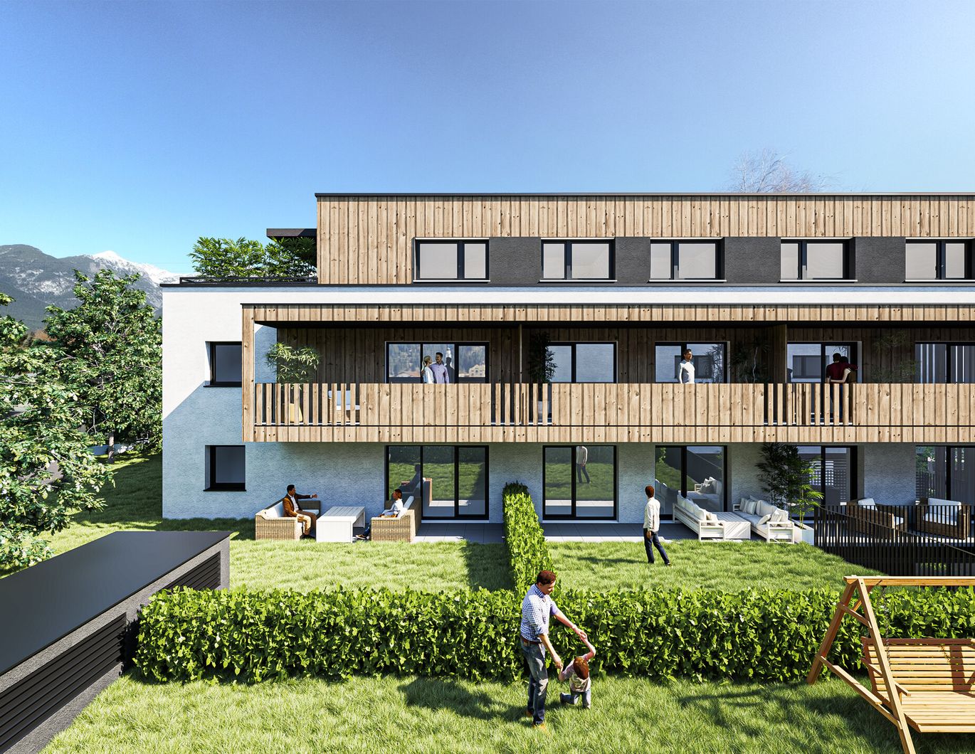 Exklusiv und wertbeständig! Moderne 2-Zimmer-Neubauwohnung mit Terrasse in Oberperfuss zu kaufen