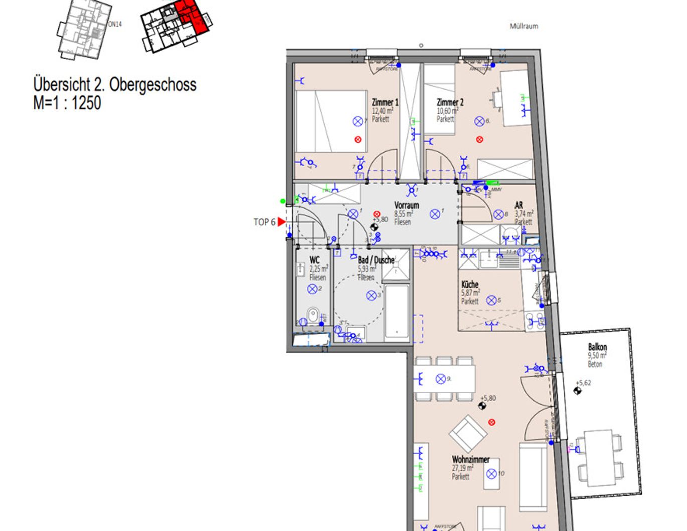 Erstbezugs 3-Zimmer-Wohnung mit großem Ostbalkon im neuen Stadtviertel - provisionsfrei