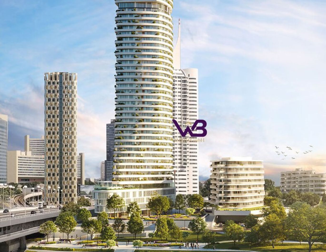 DANUBE FLATS 1,5 Zimmer Mietwohnung mit 8 m² Balkon 5. Stockwerk-Exklusives Wohnen im höchsten Wohnturm Wiens!