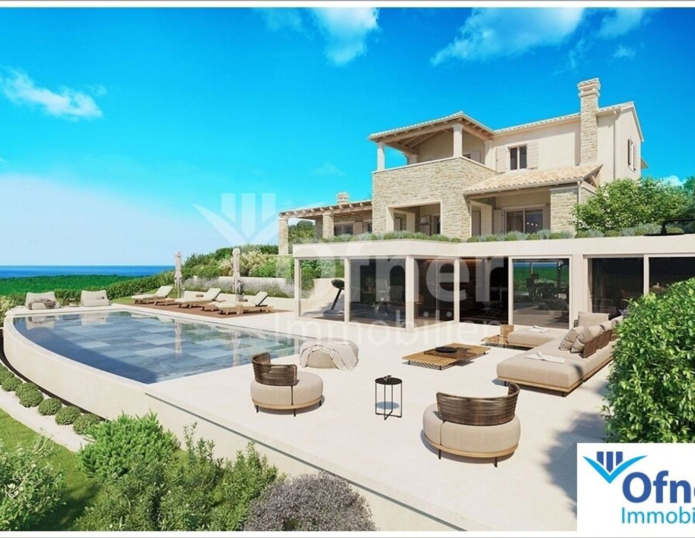 Zentral-Istrien: Top ausgestattete Villa mit Pool und Meerblick