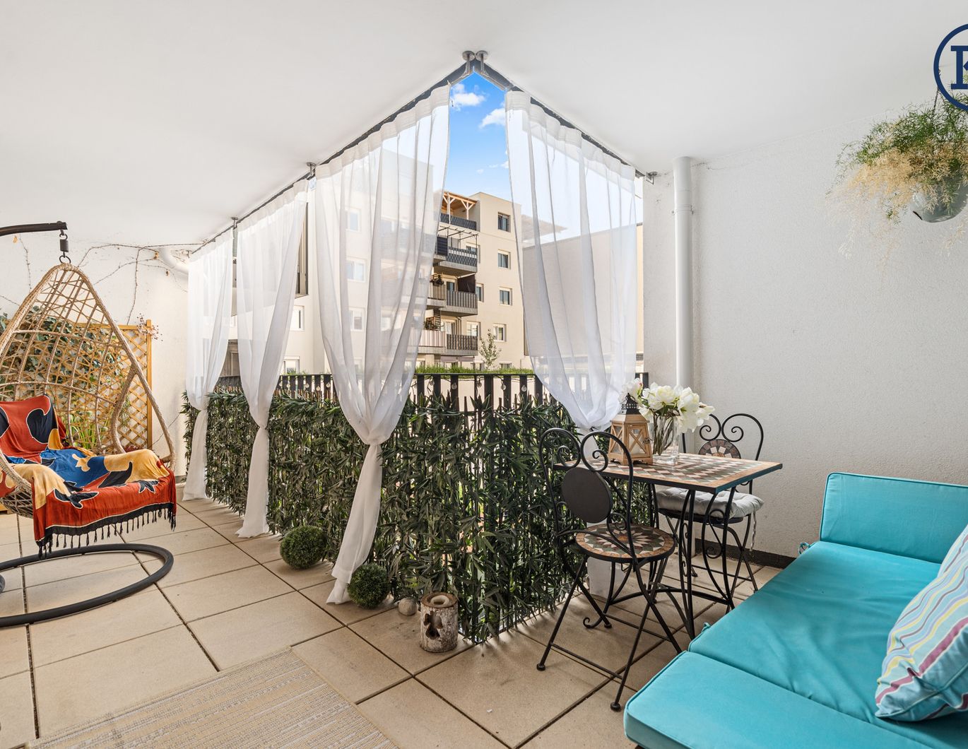 Hofseitige 3-Zimmer-Wohnung mit 14 m² Loggia