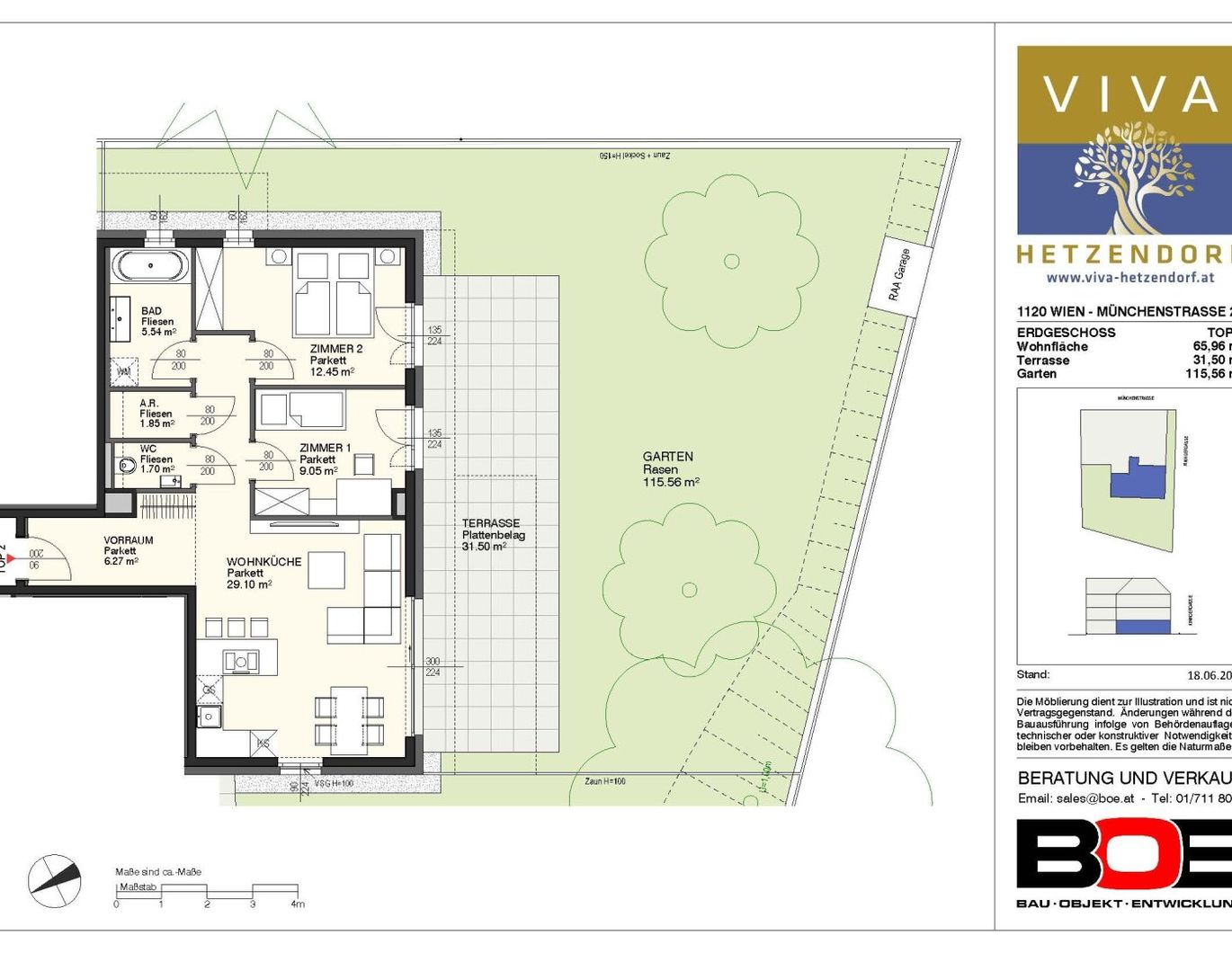 Große Gartenwohnung mit 3 Zimmern nahe Schloss Hetzendorf - Wohnungen ab 6300 EUR / m² !
